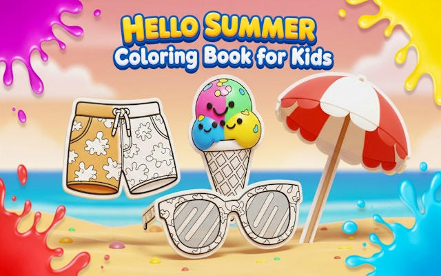 Hello Summer Coloring Book - Free Digital Art Game